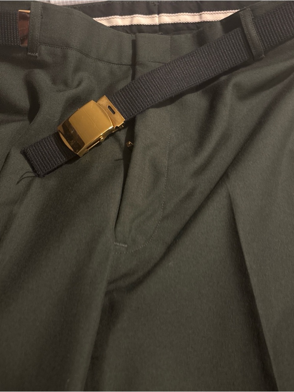 DSCP by Tennessee Apparel Men's Olive Green Chino Pants with Black Web Belt